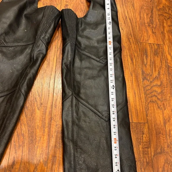 Harley Davidson men’s Stock II leather chaps black size Medium - Picture 6 of 7